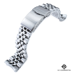SEIKO精工水鬼SKX007 专用代用表带安哥斯五珠钢带 V形按键式双锁潜水表带扣